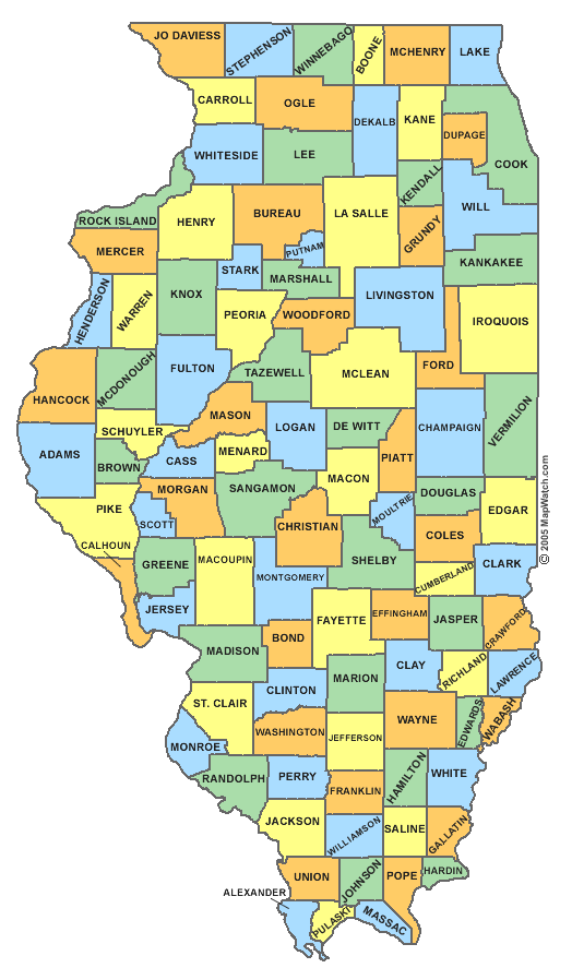 Map of Illinois Counties