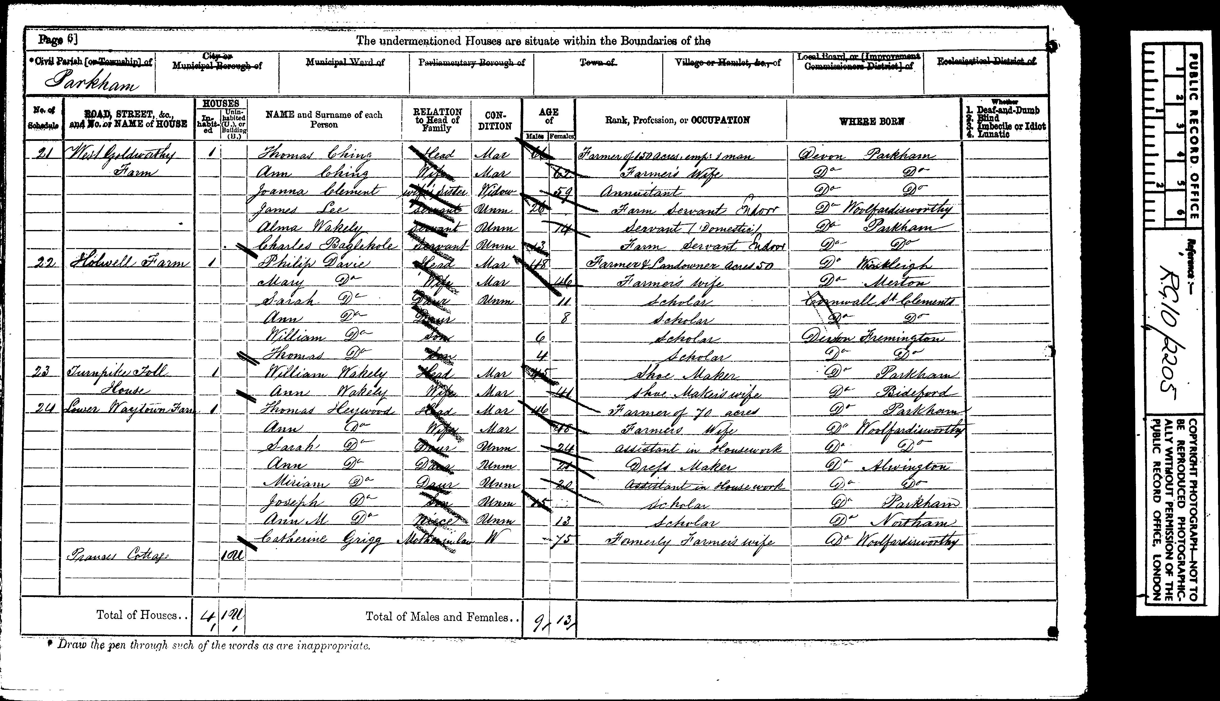 1871 British Census, Parkham, Devon  (42022 KB)
1871 
(Click on Picture to View Full Size)